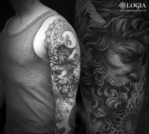 tatuaje-dios-griego-brazo-logia-barcelona-foteev 